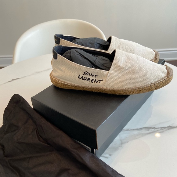 SAINT LAURENT EMBROIDERED ESPADRILLES IN CANVAS - Picture 4 of 8